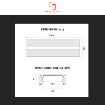 SD290/S12 5 Profili in Alluminio Integrati da 2m per Strisce LED SD