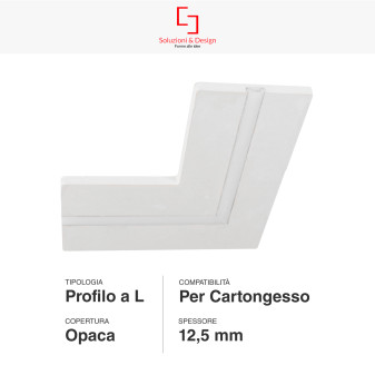 SD290.L Profilo a L in Alluminio Integrato per Strisce LED SD