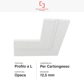 SD290.L Profilo a L in Alluminio Integrato per Strisce LED SD