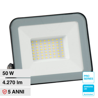 V-Tac Pro VT-44050 Faro LED 50W Faretto SMD IP65 Chip Samsung Colore Nero -...