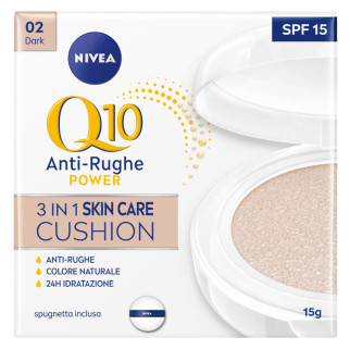 Fondotinta Nivea Q10 Power Antirughe Cushion 3in1 02 Dark