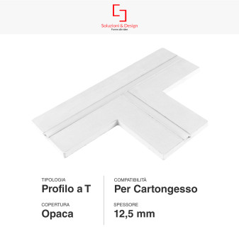 Profilo a T in Alluminio Integrato per Strisce LED SD
