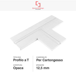 Profilo a T in Alluminio Integrato per Strisce LED SD