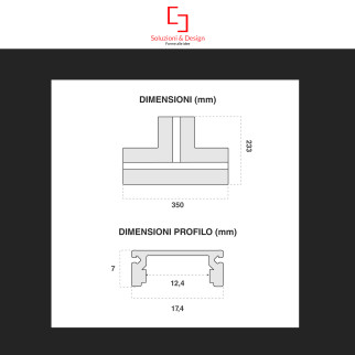 Profilo a T in Alluminio Integrato per Strisce LED SD