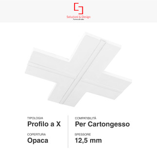 Profilo a X in Alluminio Integrato per Strisce LED