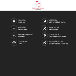 Profilo a X in Alluminio Integrato per Strisce LED
