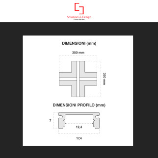 Profilo a X in Alluminio Integrato per Strisce LED