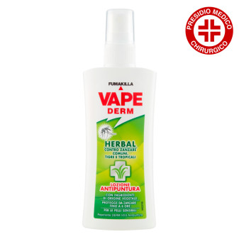 Vape Derm Herbal Lozione Antipuntura Citronella Eucalipto - Spray da 100 ml