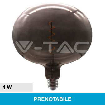 V-Tac VT-2265 Lampadina LED E27 4W Filament in Vetro Oscurato Forma Ciottolo...
