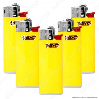 Bic Mini J25 Piccolo Monocromo Colore Giallo - 5 Accendini [TERMINATO]