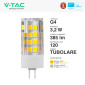 Immagine 4 - V-Tac PRO VT-234 Lampadina LED Bispina G4 Spotlight 3.2W Tubolare SMD Chip Samsung - SKU 21131 / 21132