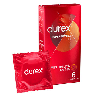 Preservativi Durex Supersottile XL con Forma Easy-On - Confezione da 6...