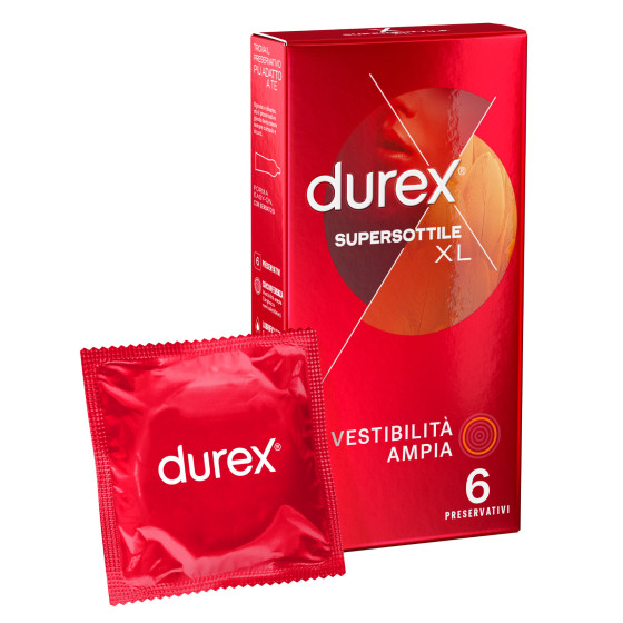 Preservativi Durex Supersottile XL Confezione da 6 Profilattici Preservativi Durex Supersottile XL Confezione da 6 Profilattici