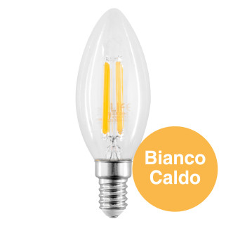 Life Lampadina LED E14 Filament 7W Candela C35 in Vetro