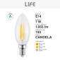 Immagine 5 - Life Lampadina LED E14 Filament 7W Candela C35 in Vetro Trasparente - mod. 39.920024C27 / 39.920024C30 / 39.920024N40
