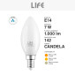 Immagine 5 - Life Lampadina LED E14 Filament 7W Candela C35 in Vetro Milky - mod. 39.920024CM27 / 39.920024CM30 / 39.920024NM40