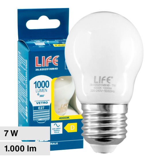 Lampadina LED E27 7W G45 MiniGlobo Filament Life Lampadina LED E27 7W G45 MiniGlobo Filament Life