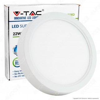 V-Tac VT-1422RD Pannello LED Rotondo 22W SMD5630 - SKU 4817 / 4816 /