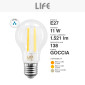 Immagine 5 - Life Lampadina LED E27 11W A60 Goccia Filament Vetro Trasparente - mod. 39.920354C27 / 39.920354C30 / 39.920354N40