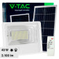 V-Tac VT-200W Faro LED 40W Faretto SMD IP65 Bianco con Pannello Solare Sensore Crepuscolare e Telecomando - SKU 10413 / 10414
