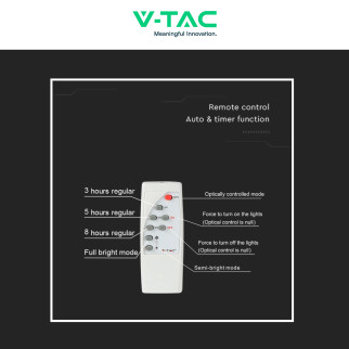 VT-200W Faro LED 40W IP65 Pannello Solare con Telecomando V-Tac