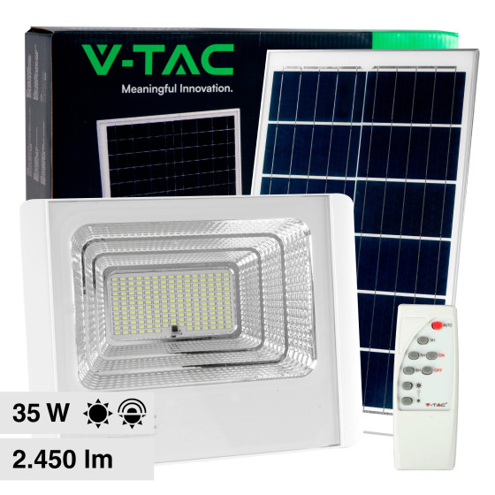 VT-100W Faro LED 35W IP65 Pannello Solare con Telecomando V-Tac VT-100W Faro LED 35W IP65 Pannello Solare con Telecomando V-Tac