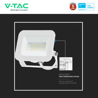 V-Tac Pro VT-44030 Faro LED 30W SMD IP65 bianco