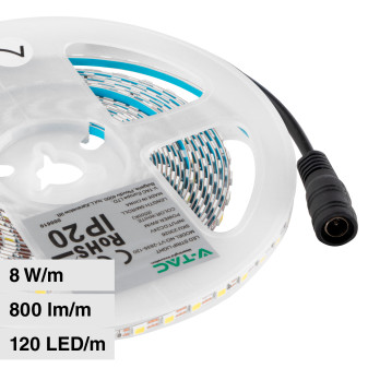 V-Tac VT-2835 Striscia LED Slim Flessibile 40W SMD Monocolore 120 LED/m 24V -...