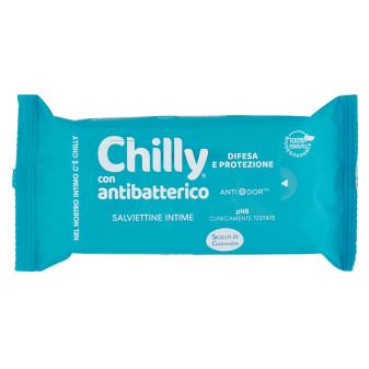 Chilly Salviette Intime Biodegradabili con Antibatterico - Confezione da 12pz.