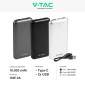 Immagine 5 - V-Tac VT-3527 Power Bank 10000mAh Portatile con Ricarica Rapida 2 Uscite USB-A e Ingresso Type-C - SKU 23035 / 23036 / 23037