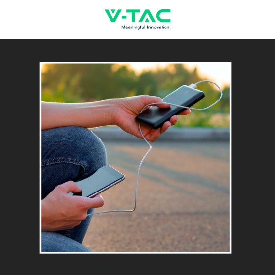 V-TAC Power bank V-tac 10000mAh caricatore wireless solare nero VT-11111 -  7835