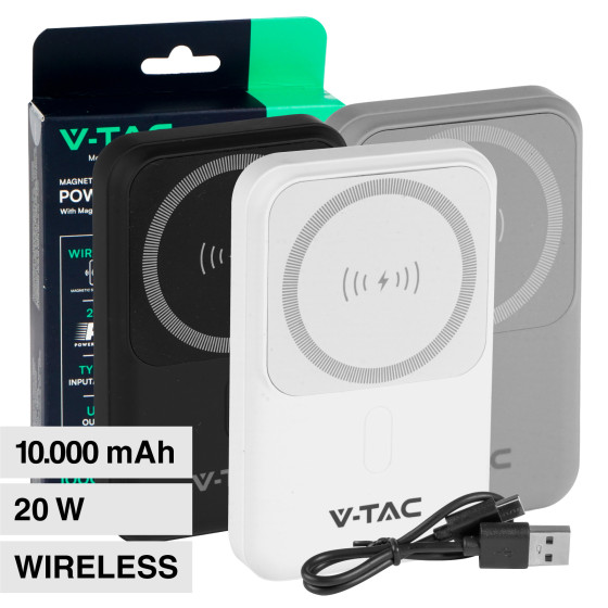 VT-3529 Power Bank a Ricarica Rapida 10000mAh MagSafe V-Tac VT-3529 Power Bank a Ricarica Rapida 10000mAh MagSafe V-Tac