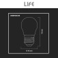 Immagine 8 - Life Lampadina LED E27 7W Minisfera G45 MiniGlobo Filament Vetro Trasparente - mod. 39.920251C27 / 39.920251C30 / 39.920251N40