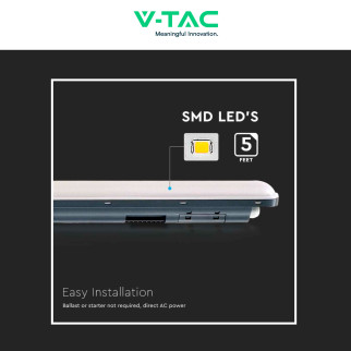 VT-1253S Tubo Plafoniera LED SMD 36W IP65 120cm V-Tac