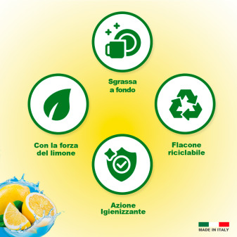Detersivo Liquido al Limone per Piatti 64 Lavaggi 950ml Last