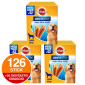 126 Pedigree Dentastix Large per l&#039;Igiene Orale del Cane - 3 Confezioni da 42 Stick + 30 Dentastix Medium in OMAGGIO