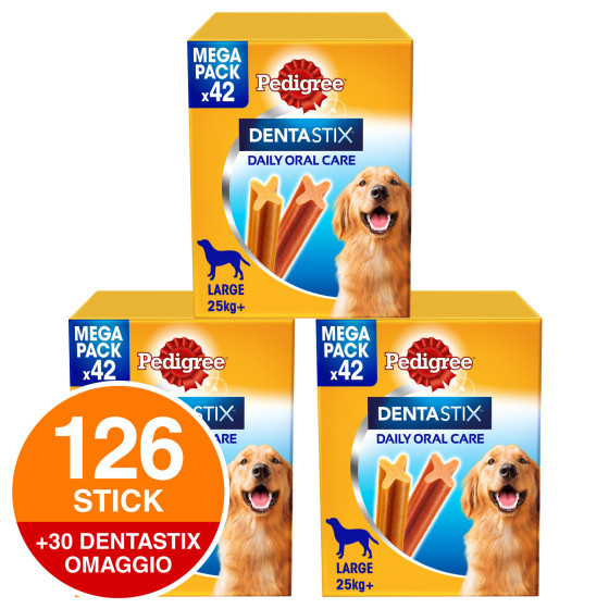126 Pedigree Dentastix Large e 30 Dentastix Medium in OMAGGIO 126 Pedigree Dentastix Large e 30 Dentastix Medium in OMAGGIO