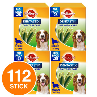 112 Pedigree Dentastix Fresh Medium per l'igiene orale del cane - 4 Confezioni da 28 Stick
