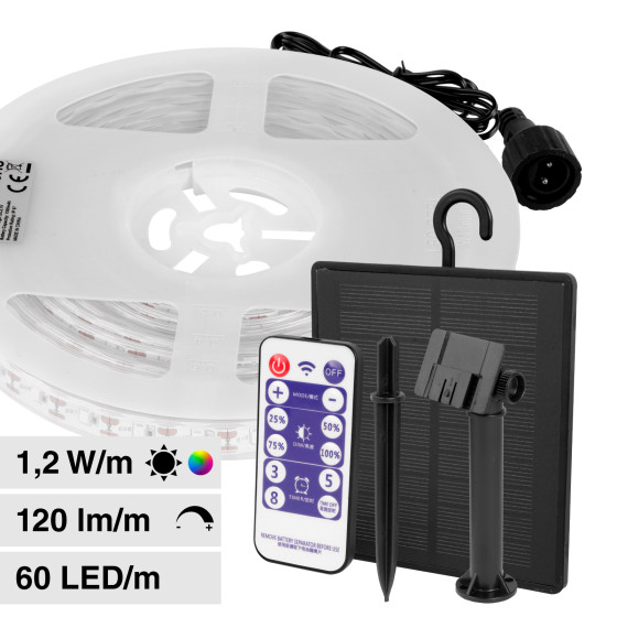 VT-2835 Striscia LED RGB con Pannello Solare e Telecomando 6W V-Tac VT-2835 Striscia LED RGB con Pannello Solare e Telecomando 6W V-Tac