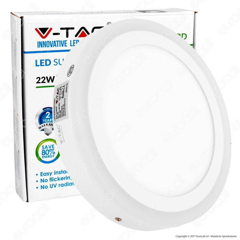 V-Tac VT-2209RD Pannello LED Rotondo Side Light 22W SMD - SKU 4896 /