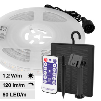 V-Tac VT-2835 Striscia LED Flessibile 6W SMD 60 LED/m IP67 Pannello Solare e...