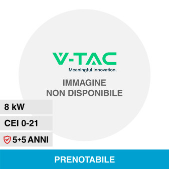 V-Tac Inverter Fotovoltaico Trifase Ibrido On-Grid / Off-Grid 8kW IP65 con...