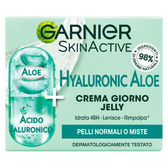 Garnier SkinActive Crema Giorno Jelly Hyaluronic Aloe Vera Idratante 48H per...