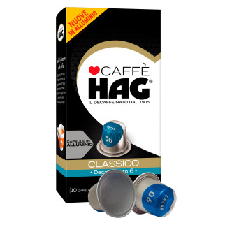 Caffè Decaffeinato Classico 10 Caps Compatibili Nespresso Hag