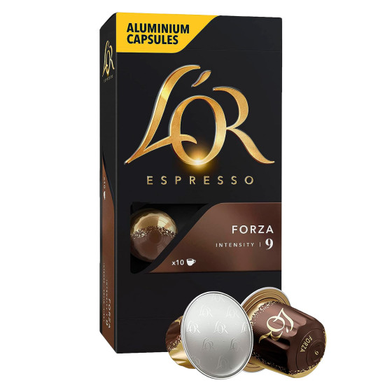 Caffè Espresso Forza Capsule in Alluminio Intensità 9 L'Or Caffè Espresso Forza Capsule in Alluminio Intensità 9 L'Or
