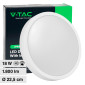 V-Tac VT-8618S Plafoniera LED Rotonda 18W SMD IP44 Sensore di Movimento e Crepuscolare Colore Bianco - SKU 7659 / 7660 / 7661