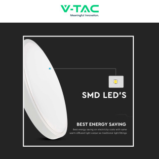 VT-8618S Plafoniera LED Sensore 18W SMD IP44 Bianca V-Tac