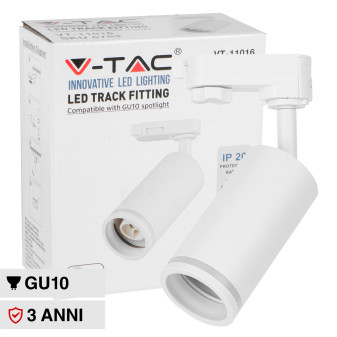 V-Tac VT-11016 Track Light da Binario con Portalampada per Lampadine GU10...
