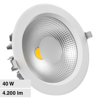 V-Tac VT-26451 Faretto LED da Incasso Rotondo 40W COB Colore Bianco - SKU...