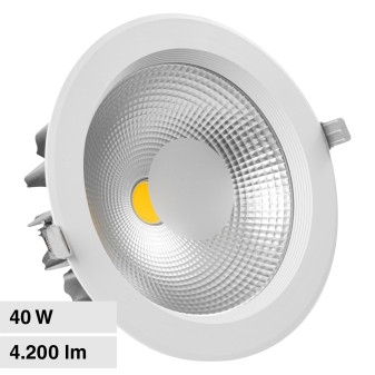 VT-26451 Faretto LED COB Rotondo da Incasso 40W Bianco V-Tac
